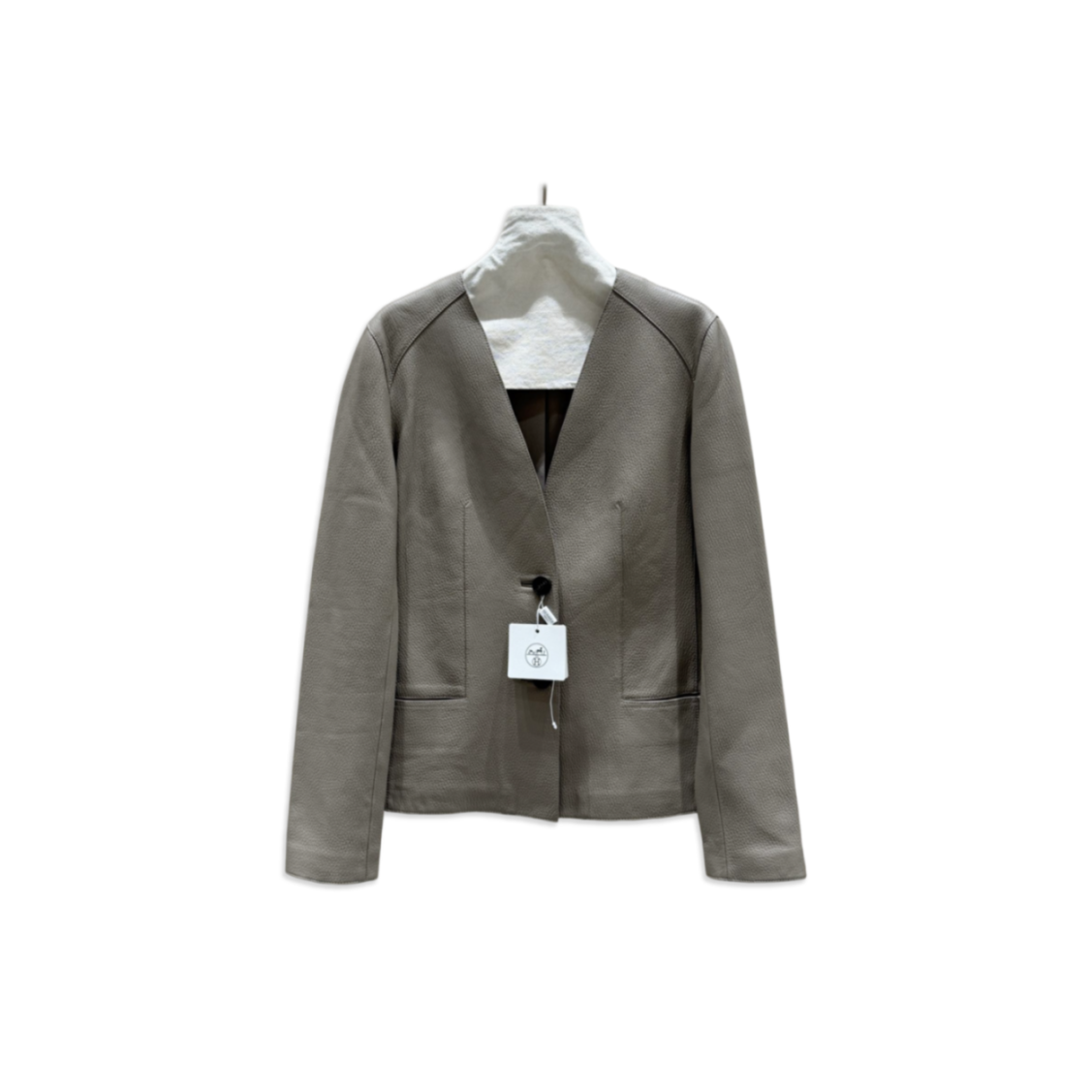 H**me5 v-neck leather jacket